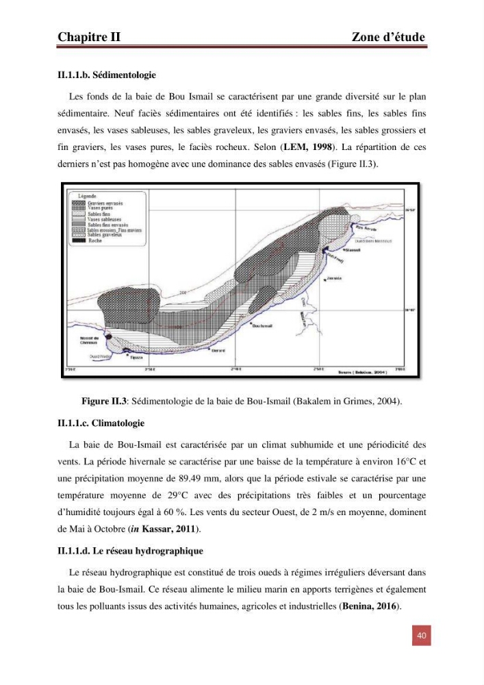 Etude prospective de la pollution marine de la baie d\'Alger: