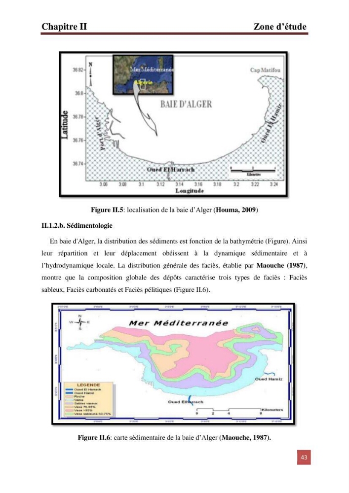 Etude prospective de la pollution marine de la baie d\'Alger: