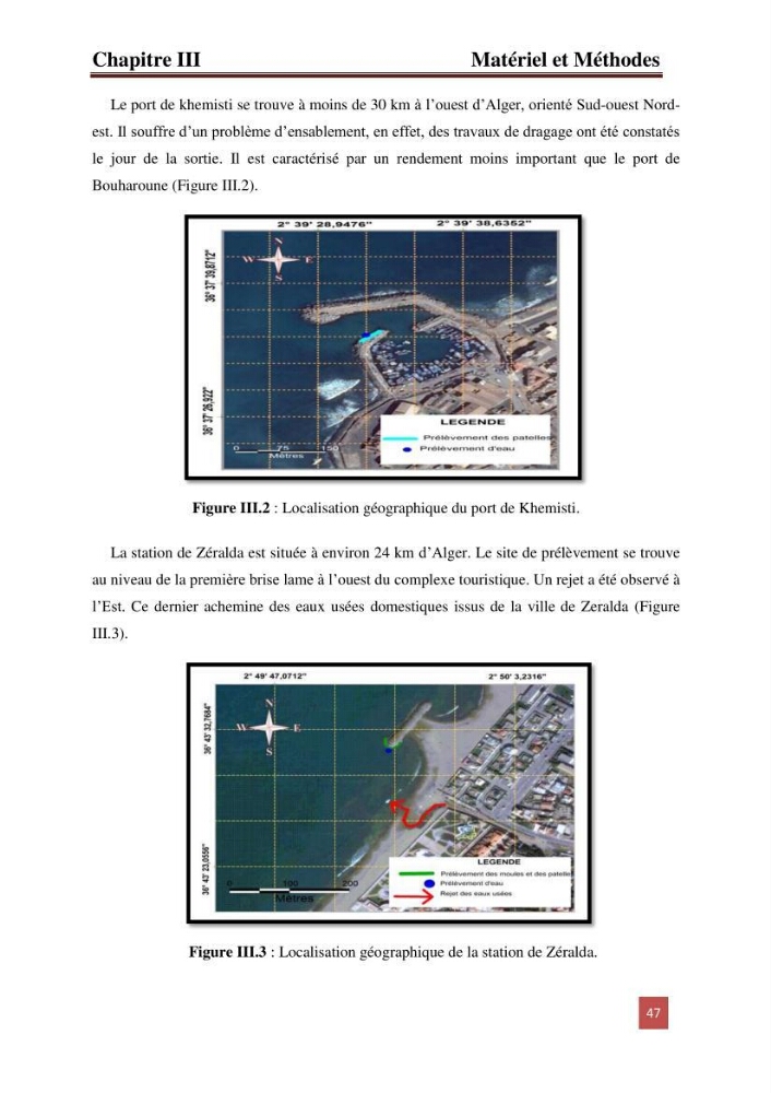 Etude prospective de la pollution marine de la baie d\'Alger: