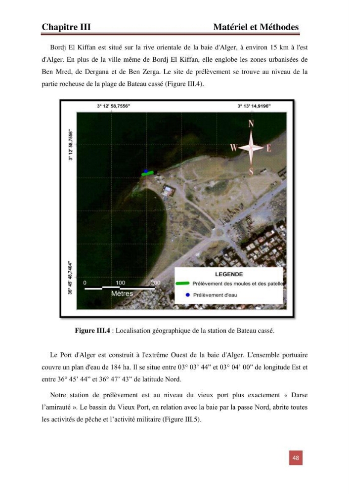 Etude prospective de la pollution marine de la baie d\'Alger: