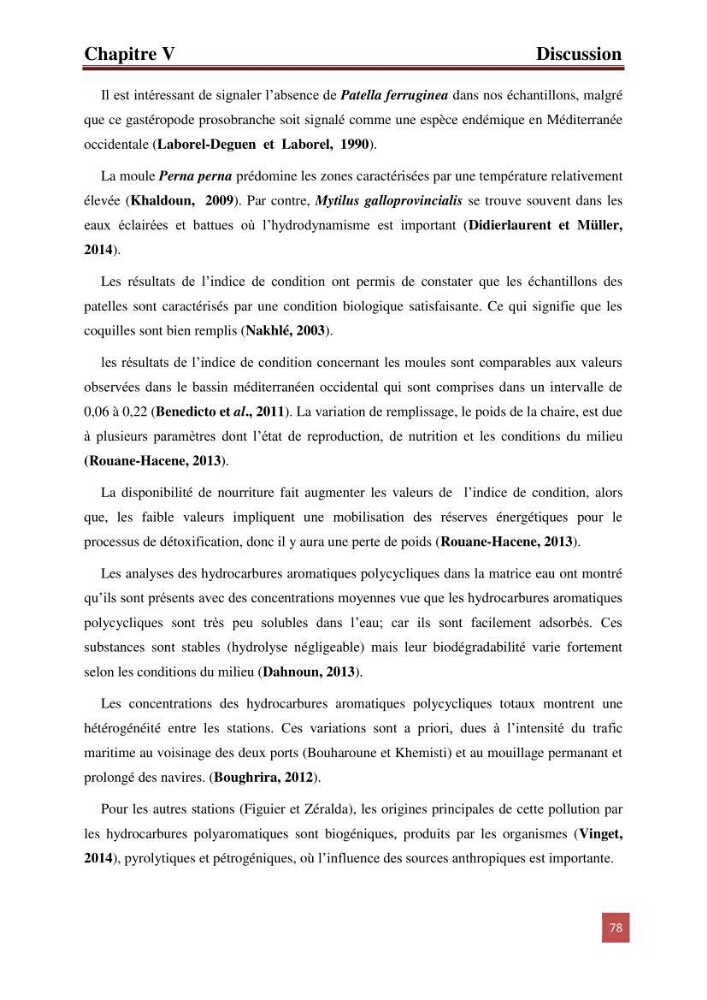 Etude prospective de la pollution marine de la baie d\'Alger: