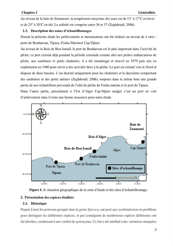 Estimation de la fécondité, de l’âge et modélisation de la croissance des espèces du genre Spicara (Sparidae) de la région centre algérienne.: