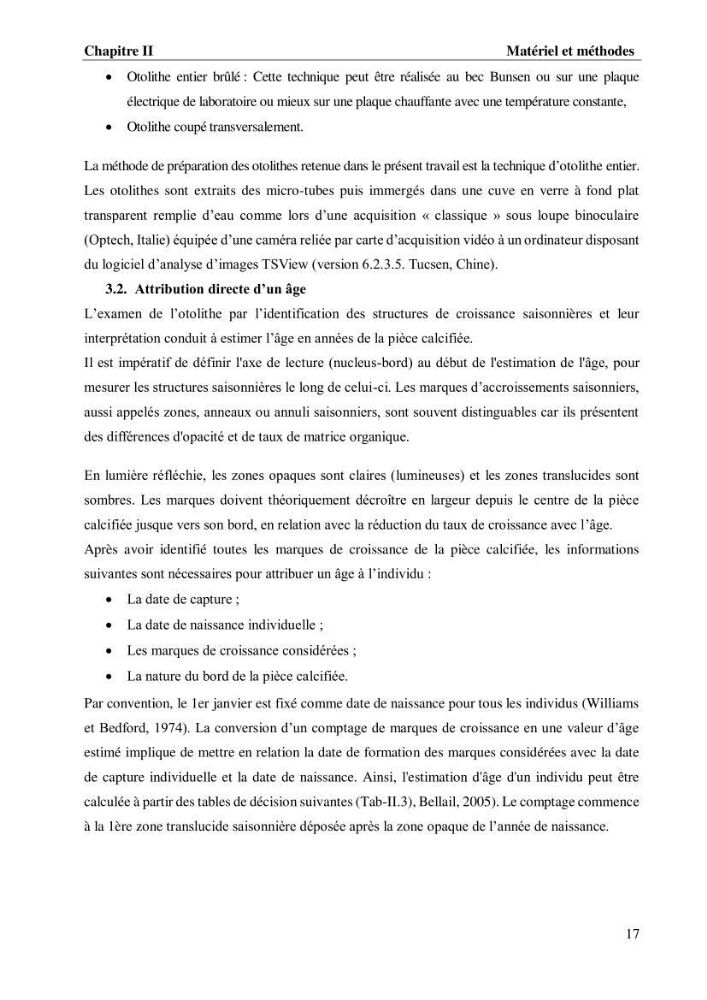 Estimation de la fécondité, de l’âge et modélisation de la croissance des espèces du genre Spicara (Sparidae) de la région centre algérienne.: