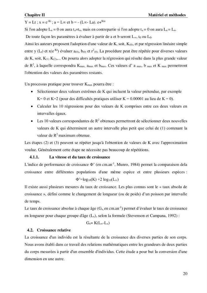 Estimation de la fécondité, de l’âge et modélisation de la croissance des espèces du genre Spicara (Sparidae) de la région centre algérienne.: